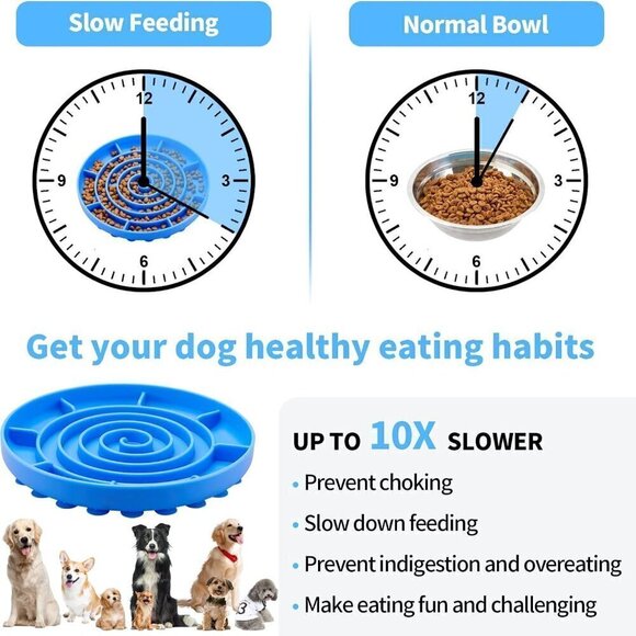 Soft Silicone Slow Feeder Pad with Suction Cups for dogs  NEW - Picture 5 of 6